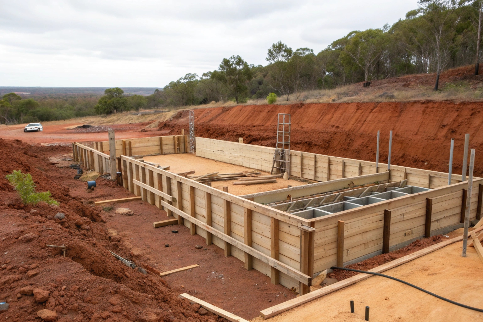 House slab formwork preparation for reactive clay soils in Ipswich
